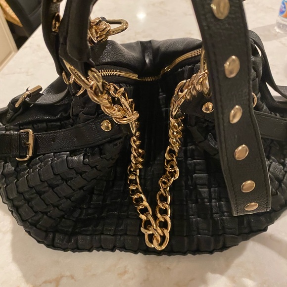 bebe Bags Black Bebe Handbag With Gold Chainleather Poshmark